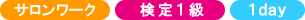 サロンワーク、・検定1級、1day